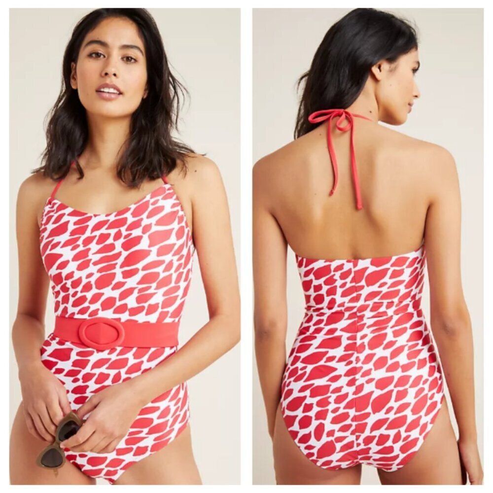 Anthropologie Kimmie Halter Belted One-Piece Swimsuit - NWT - Medium